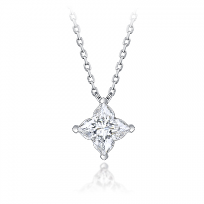 铂金培育钻石吊坠